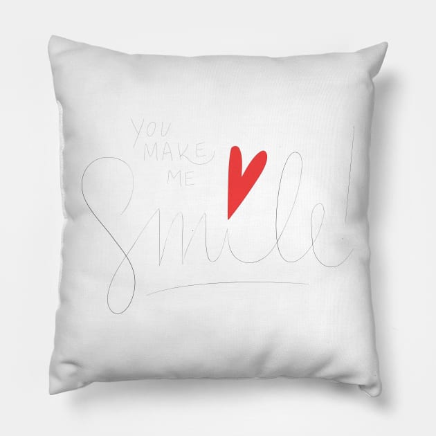 You make me smile Pillow by Mako Design 