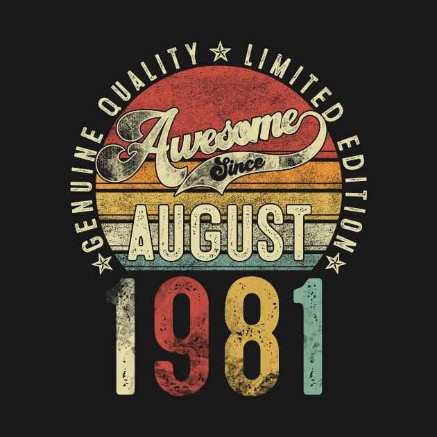 Retro 40 years old 40th birthday Vintage Best of August 1981 by TeeBlade