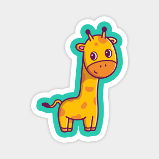 Cute Giraffe Standing Cartoon Magnet