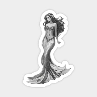 Beautiful Black and Elegant Mermaid inside a Phone case. Magnet