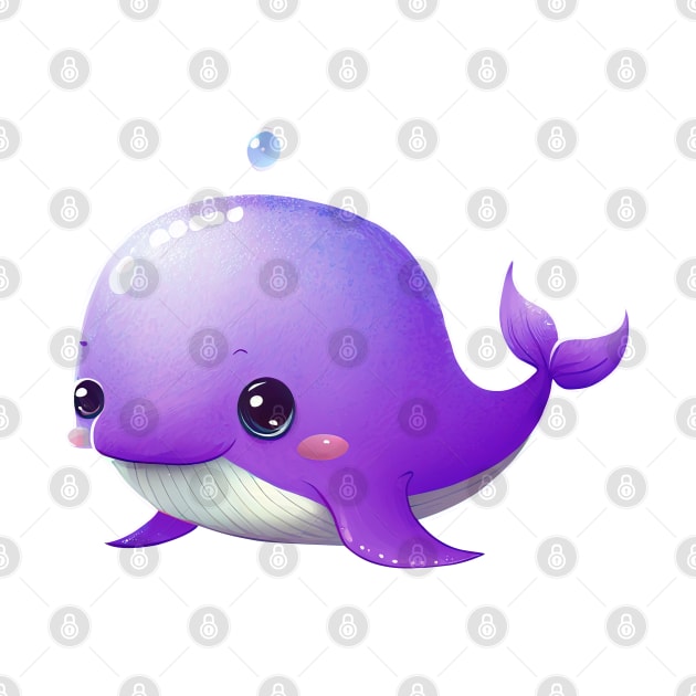 Cute Whale - Purple by Bondoboxy