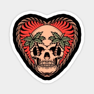 skull summer tattoo Magnet