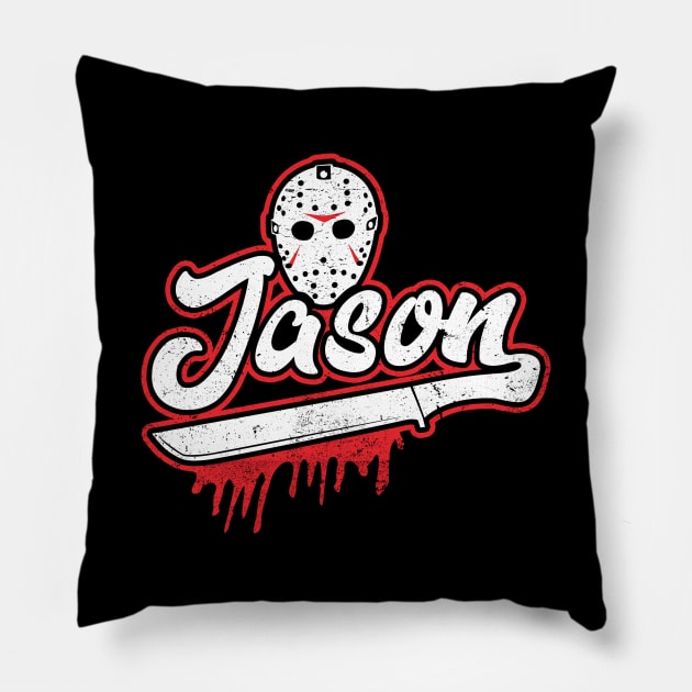 Jason Voorhees Logo Pillow by scribblejuice