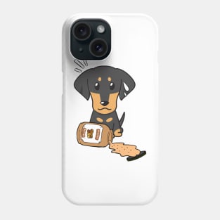 Cute Dachshund spilled a jar of peanut butter Phone Case