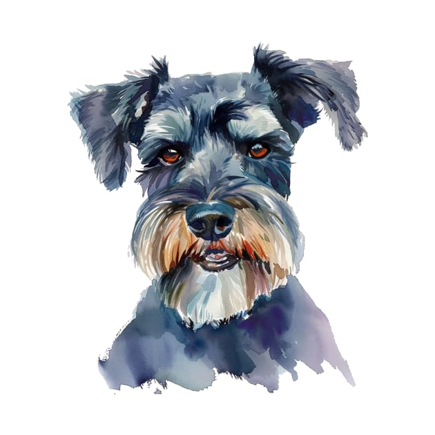 Miniature Schnauzer Water Color Pop Art Design for Dog Lover by karishmamakeia