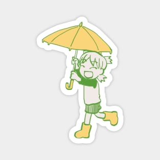 rainy season yotsuba in rain boots and umbrella Magnet