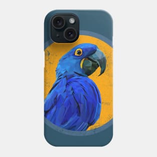 Polygonal art of Hyacinth macaw bird. Phone Case