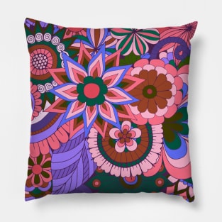 Pretty Pink and Purple Flower Design Pillow