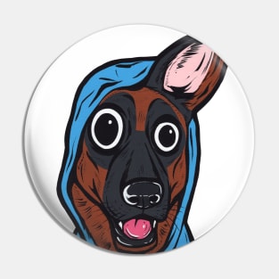 German Shepherd Blue Hoodie Pin