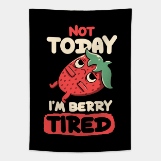 Berry Tired Funny Strawberry by Tobe Fonseca Tapestry