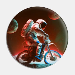 Astronaut riding bike in space | astronaut bike helmet Pin