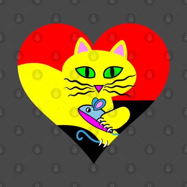 Cat Valentine Heart by Designs by Connie