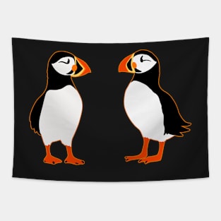 Puffin Cute Birds from Faroe Island Pattern Tapestry