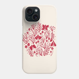 Enchanted woodland in dark pink Phone Case