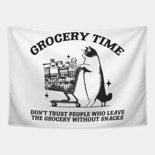 Grocery Time Funny Cat Shirt / Funny Cat Meme Shirt / Ironic Shirt / Weirdcore Clothing / Oddly Specific / Unhinged Tapestry