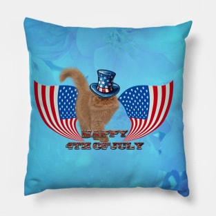 Happy 4th of July with cute cat Pillow