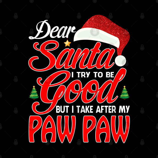 Dear Santa I Tried To Be Good But I Take After My PAW PAW T-Shirt by intelus