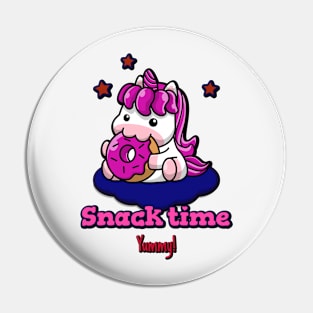 Little Chubby Unicorn Snack Time Pin