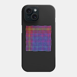 Wavy Plaid Rainbow on Black Repeat 5748 Phone Case