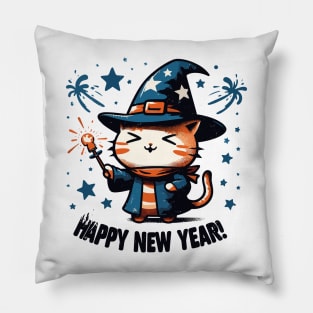 Happy New Year Cat Pillow