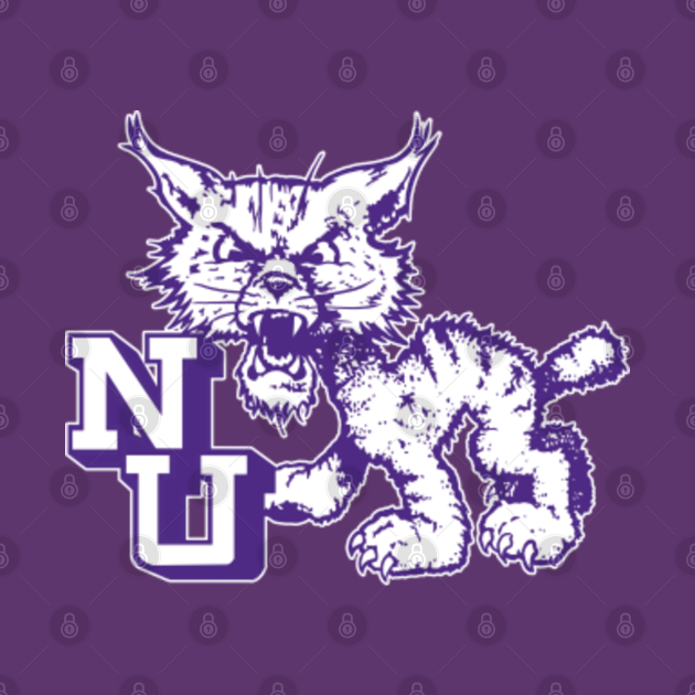 Disover Northwestern Vintage Wildcat Mascot Logo - Northwestern - T-Shirt