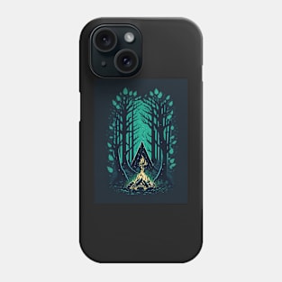 Creepy Forest Campfire Phone Case