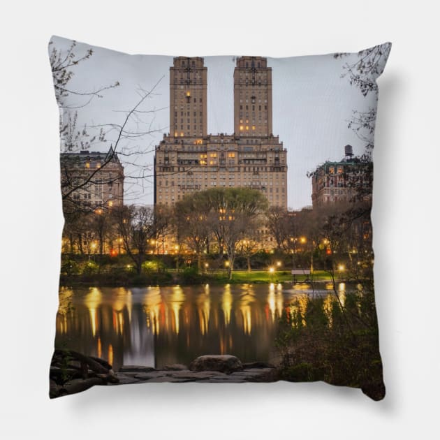 The Lake Central Park Pillow by igjustin