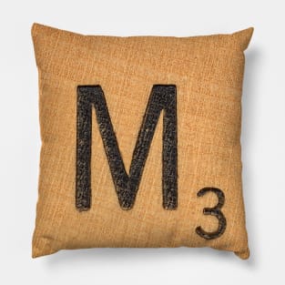 Scrabble Tile 'M' Pillow