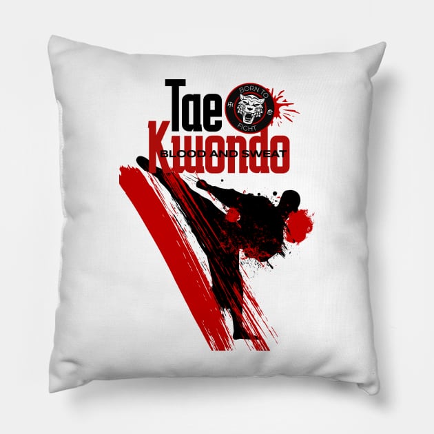 Taekwondo Combat Graphic Pillow by Sprialz0