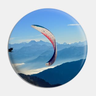 Paraglider / Swiss Artwork Photography Pin