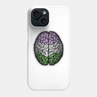 Large Genderqueer Pride Flag Colored Brain Phone Case