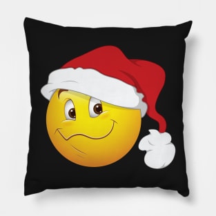 Santa Smiley Face Emoticon Pillow