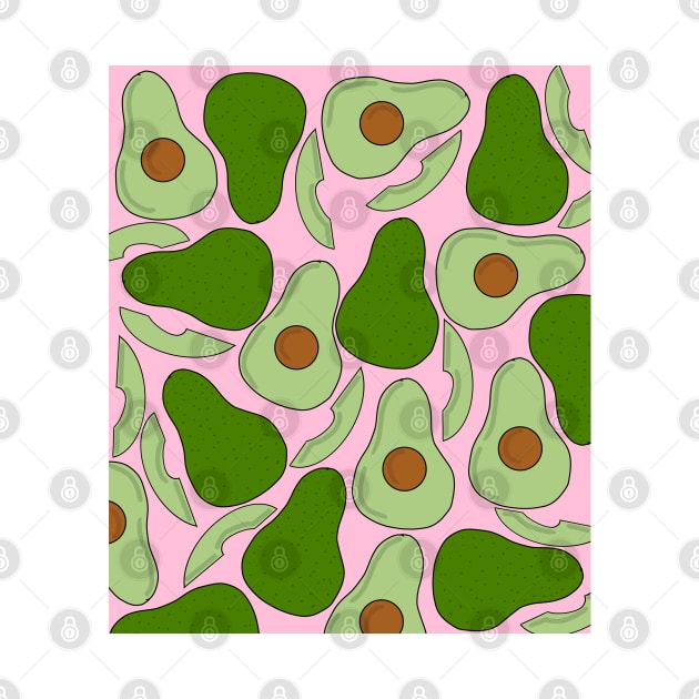 Avocado Pattern on Pink by OneThreeSix