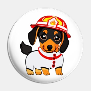 Dachshund as fireman Pin