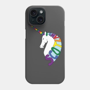 RAINBOW COLOURED SCOTTISH UNICORN WITH SCOTLAND TEXT MANE Phone Case