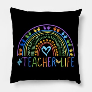 Teacher Life Colorful Teachers Design Pillow