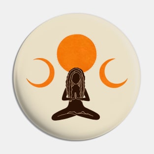 Triple Moon Goddess Pin