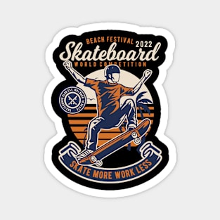 Skateboard Beach, Vintage Retro Classic Magnet