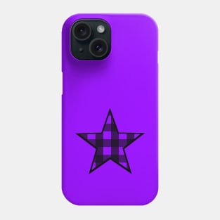 Purple and Black Buffalo Plaid Star Phone Case