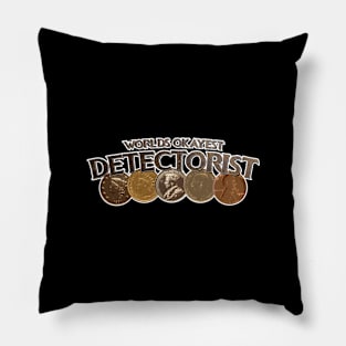 World's Okayest Detectorist by Windy Digger Merch Company Pillow