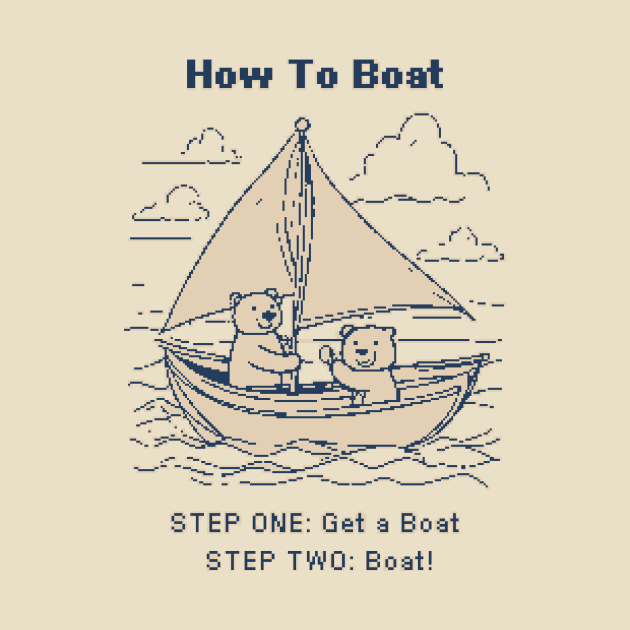 How To Boat - 1bit Pixelart by pxlboy