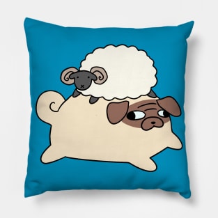 Pug and Little Ram Pillow