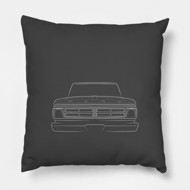 1971 Ford F-100 - front stencil, white Pillow by mal_photography