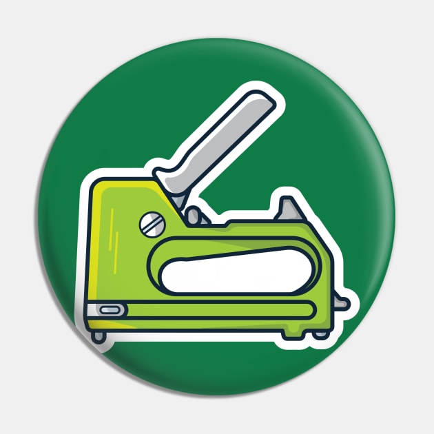 Colorful Staple Gun Sticker design vector illustration. Stationery shop working element icon concept. Stapler gun for join and repair, stapler sign sticker design icon with shadow. Pin by AlviStudio