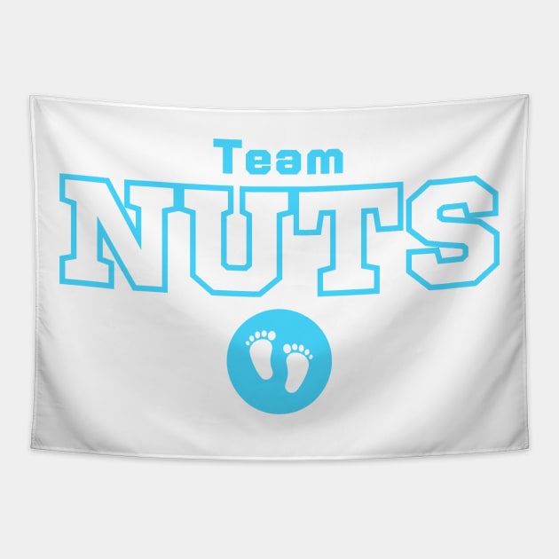 Team Boy Gender Reveal Tapestry by HobbyAndArt