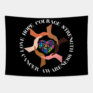 All Cancer Matters Awareness Fight All Cancer Ribbon Support Tapestry