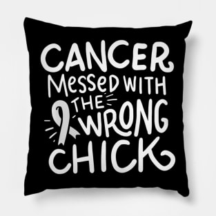 Womens Brain Cancer Survivor  Chemo Gray  Glioblastoma Pillow