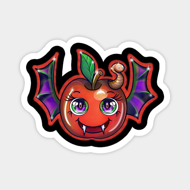 Kawaii Fruit Bat (Red) Magnet by CuddlyChimera