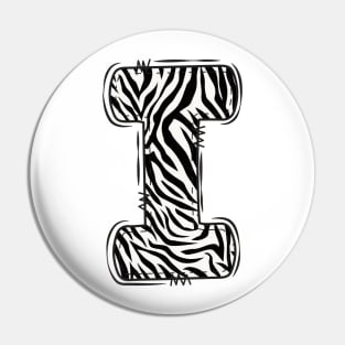 Zebra Letter I Pin