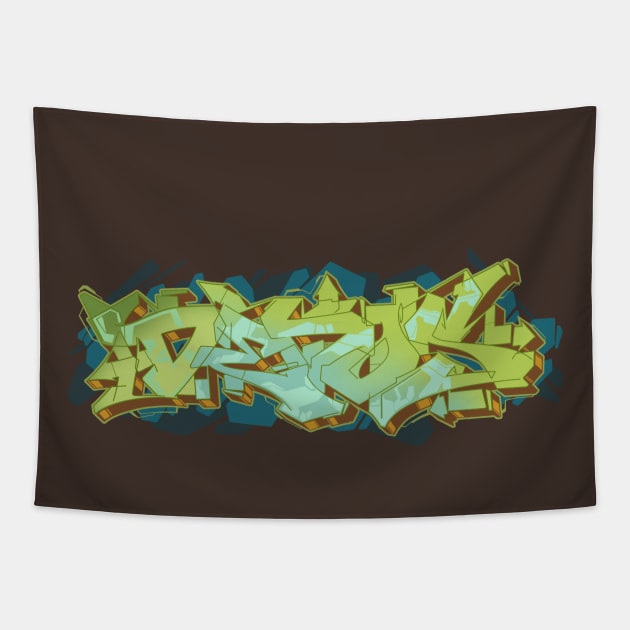 Dedos graffiti letters Tapestry by Dedos The Nomad